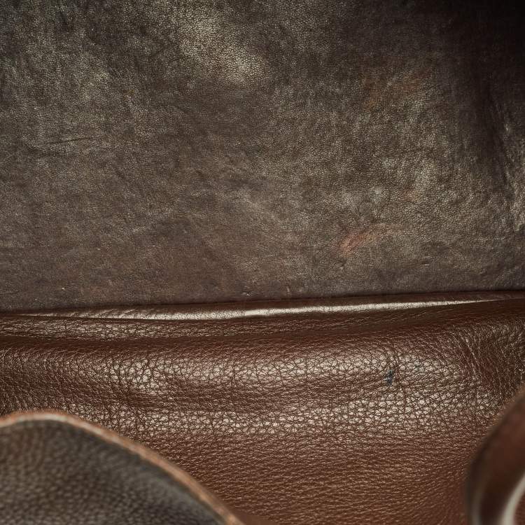 Pre Owned Hermès Lindy 34 Palladium Finish Chocolat Togo Leather Shoulder Bag 