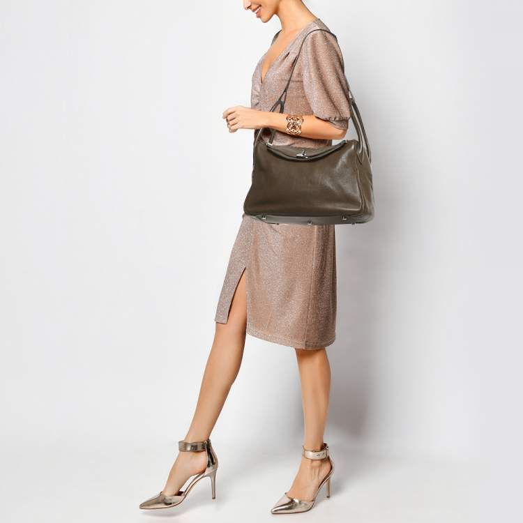 Pre Owned Hermès Lindy 34 Palladium Finish Chocolat Togo Leather Shoulder Bag 