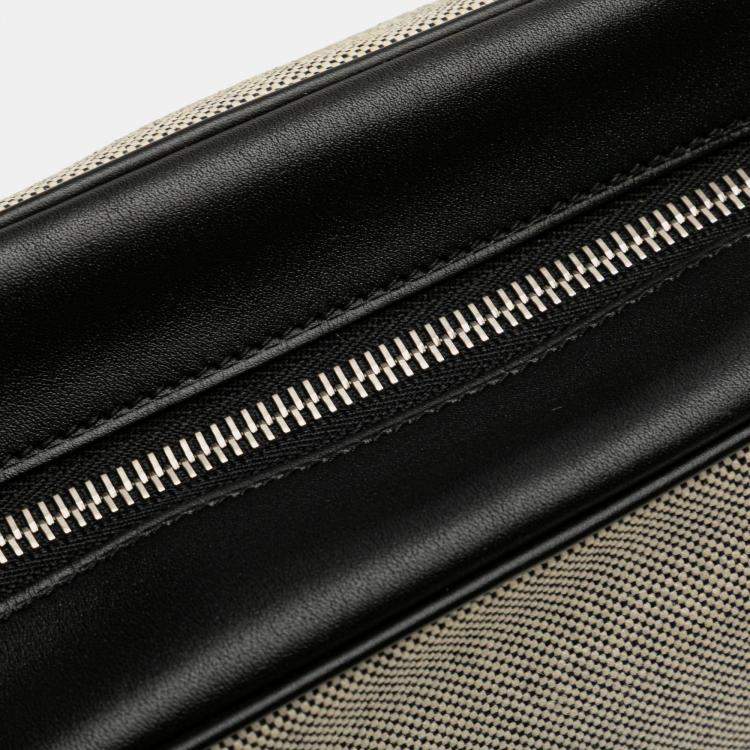 Pre Owned Hermes Black Toile Cavour Pouch