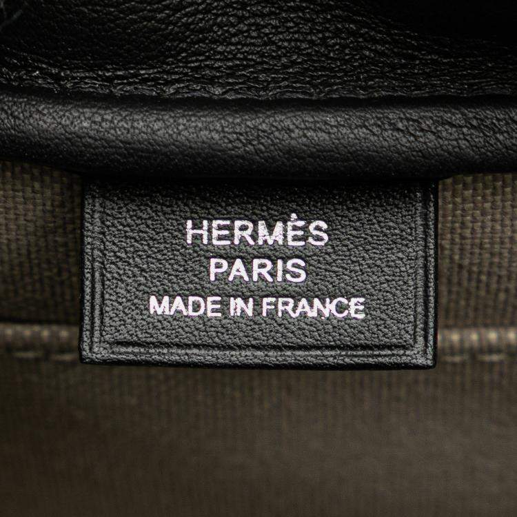 Pre Owned Hermes Black Toile Cavour Pouch