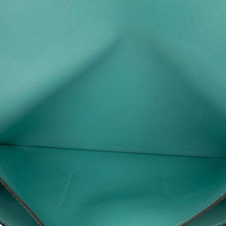 Pre Owned Hermes Blue Atoll Togo Dogon Duo Wallet GM