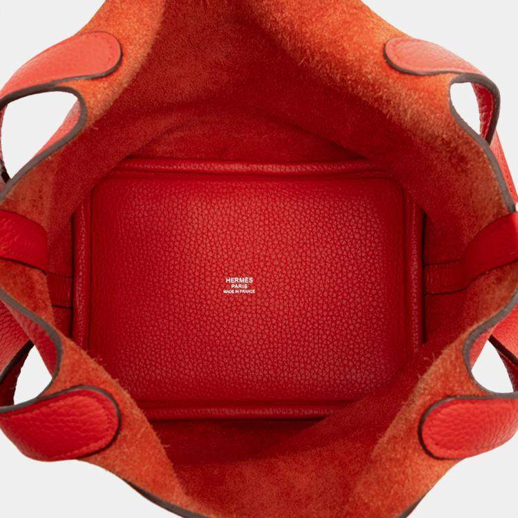 Pre Owned Hermes Rouge Casaque Clemence Picotin Lock 18