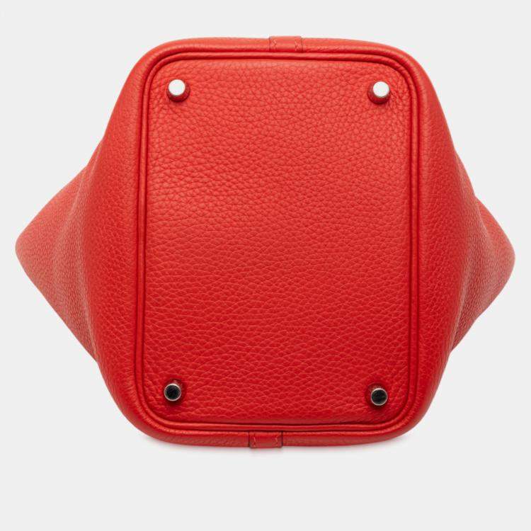 Pre Owned Hermes Rouge Casaque Clemence Picotin Lock 18