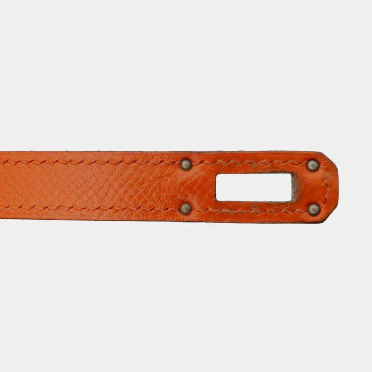 Pre Owned Hermes Orange Epsom Kelly Longue Wallet