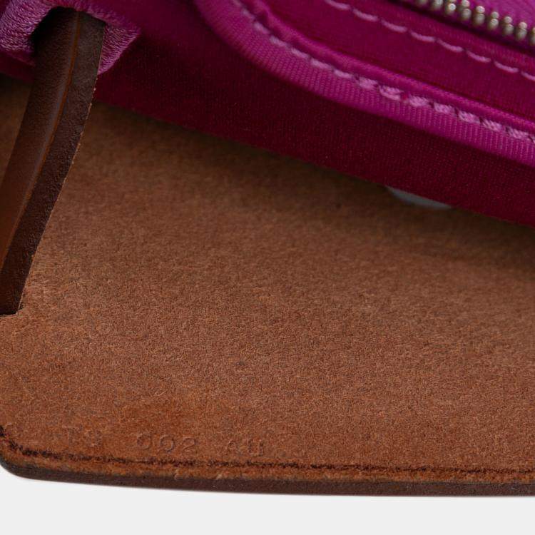 Pre Owned Hermes Brown Pink Toile Herbag Zip 31