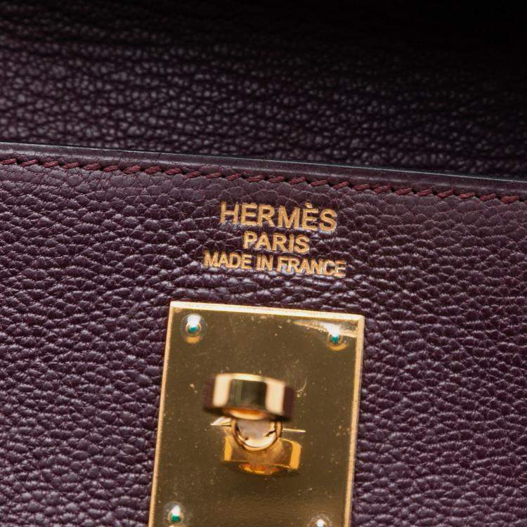 مملوكة مسبقًا Hermes Purple Chevre Mysore Kelly II Retourne 35
