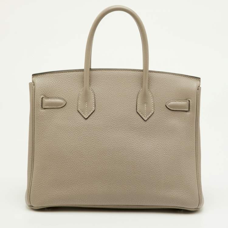 Pre Owned Hermes Birkin 30 Beige Togo Leather Palladium Finish Tote