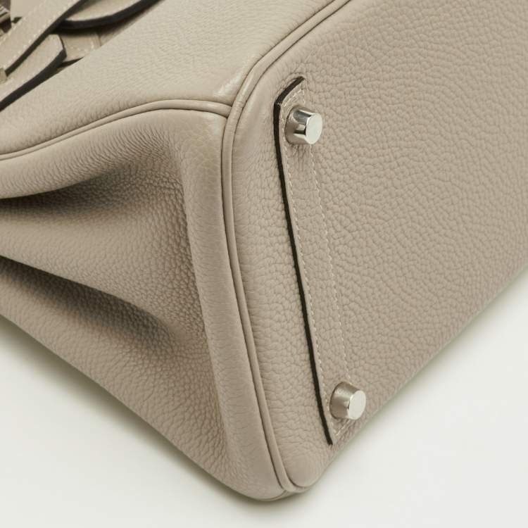 Pre Owned Hermes Birkin 30 Beige Togo Leather Palladium Finish Tote