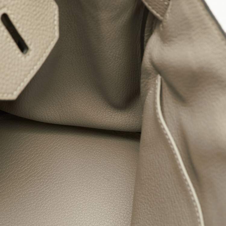 Pre Owned Hermes Birkin 30 Beige Togo Leather Palladium Finish Tote