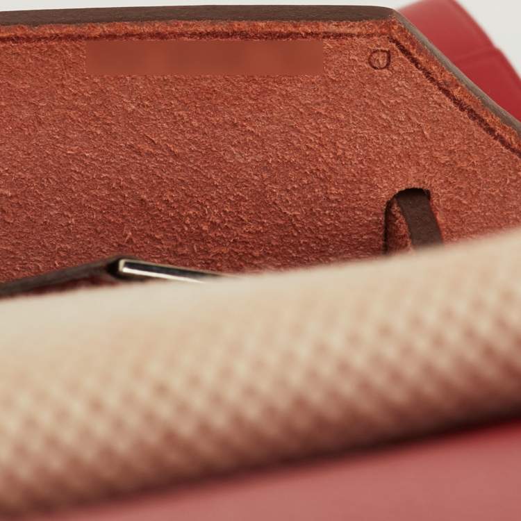 Pre Owned Hermes Herbag Zip 31 Rogue Piment/Ecru Canvas and Vache Hunter Tote