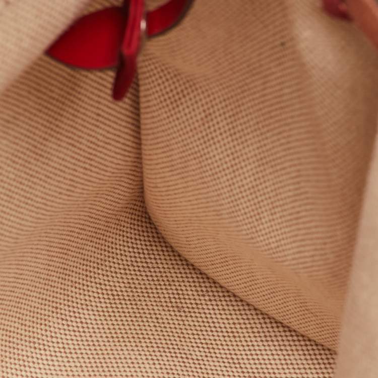 Pre Owned Hermes Herbag Zip 31 Rogue Piment/Ecru Canvas and Vache Hunter Tote