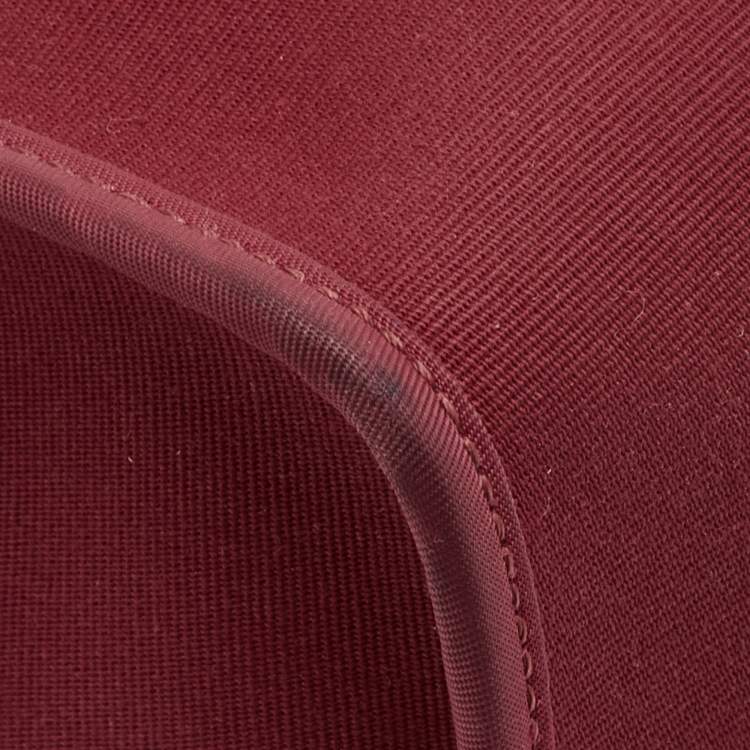 Pre Owned Hermes Herbag Zip 31 Ruby/Fauve Toile and Vache Hunter Top Handle Bag