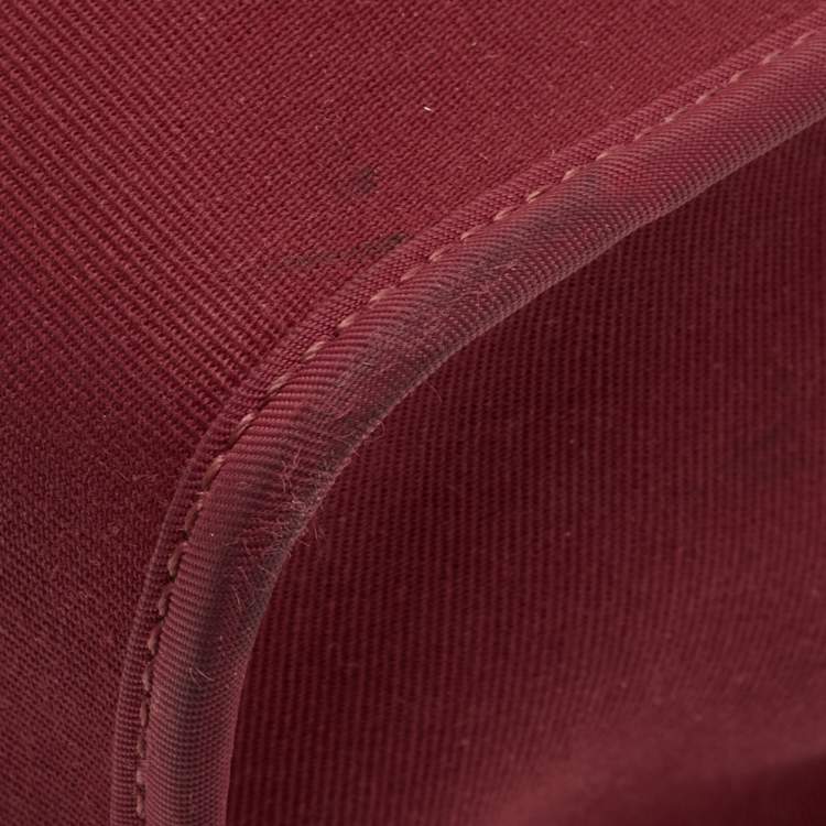 Pre Owned Hermes Herbag Zip 31 Ruby/Fauve Toile and Vache Hunter Top Handle Bag