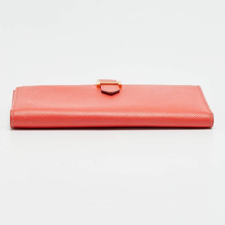 مملوكة مسبقًا Hermes Bearn Gusset Rose Jaipur Epsom Leather Continental Wallet