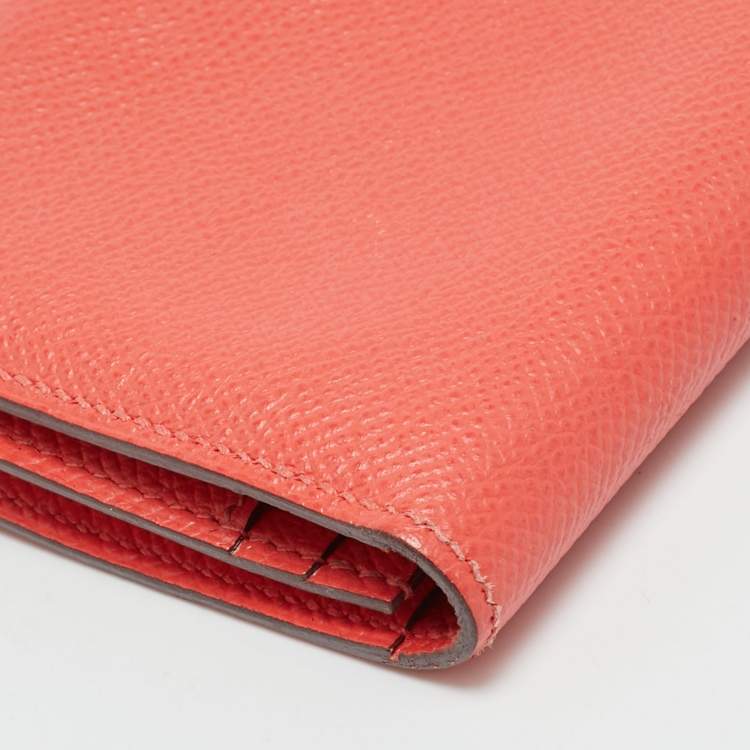 مملوكة مسبقًا Hermes Bearn Gusset Rose Jaipur Epsom Leather Continental Wallet