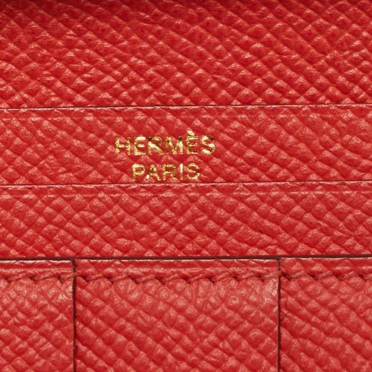 مملوكة مسبقًا Hermes Bearn Gusset Rose Jaipur Epsom Leather Continental Wallet