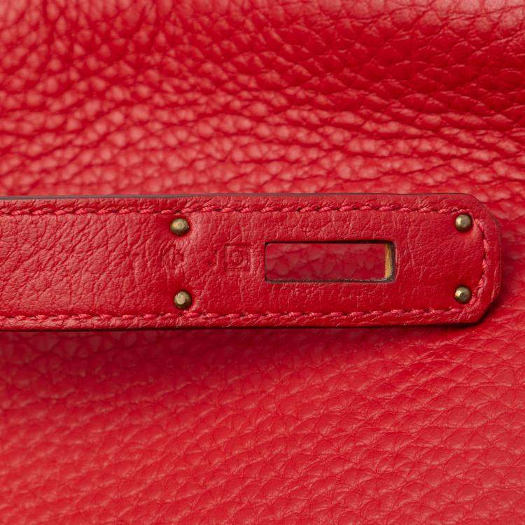 Pre Owned Hermes Rouge Vif Togo Birkin Retourne 35