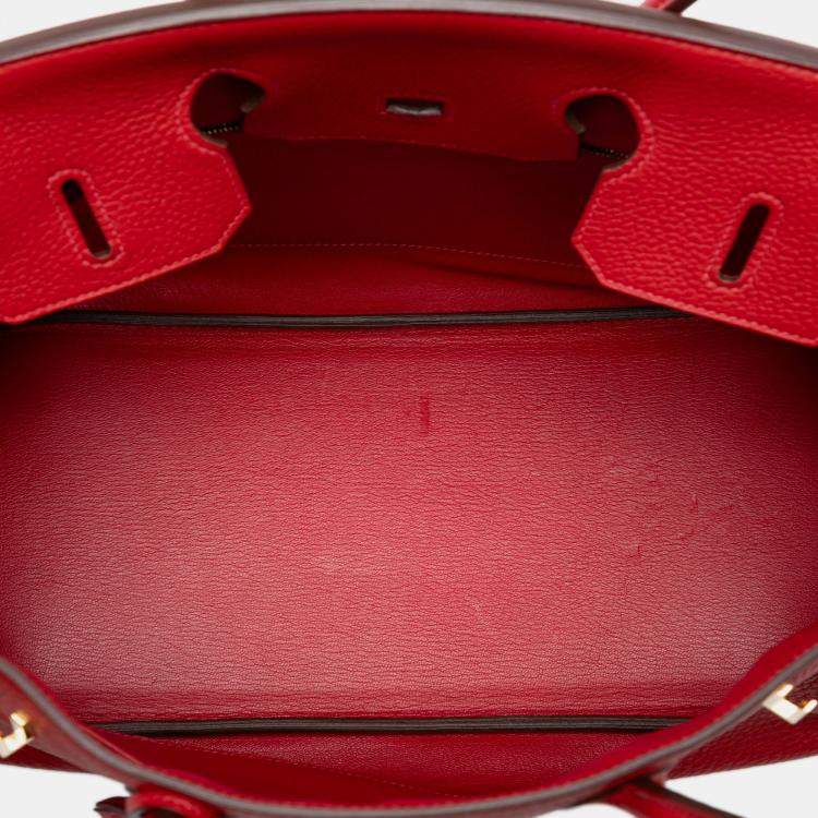 Pre Owned Hermes Rouge Vif Togo Birkin Retourne 35