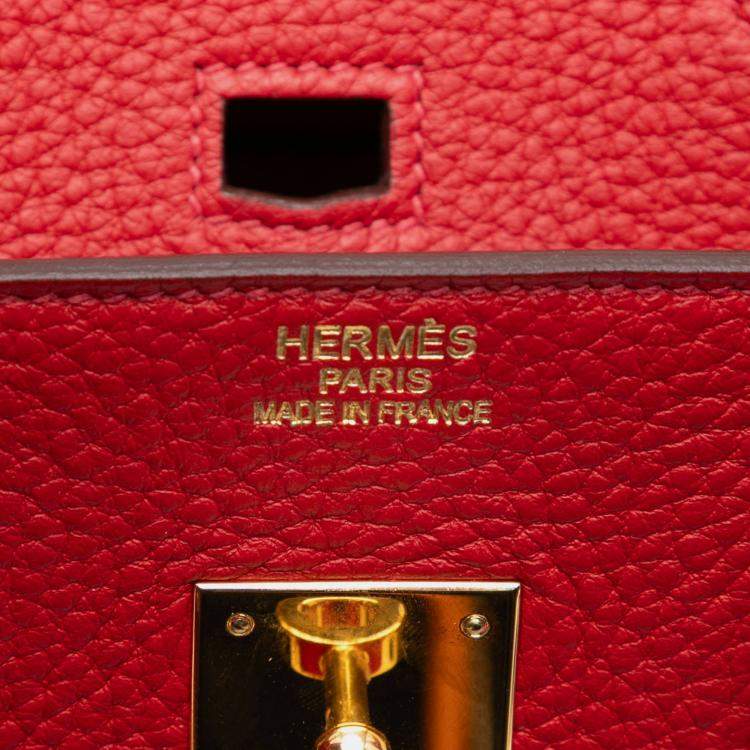 Pre Owned Hermes Rouge Vif Togo Birkin Retourne 35