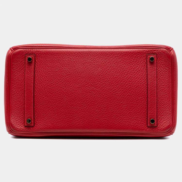 Pre Owned Hermes Rouge Vif Togo Birkin Retourne 35