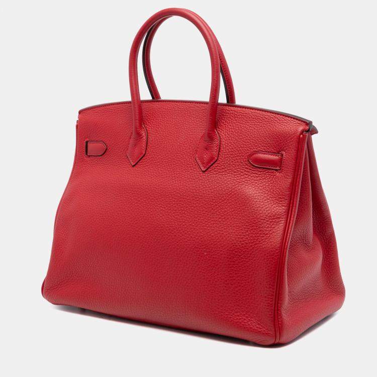 Pre Owned Hermes Rouge Vif Togo Birkin Retourne 35