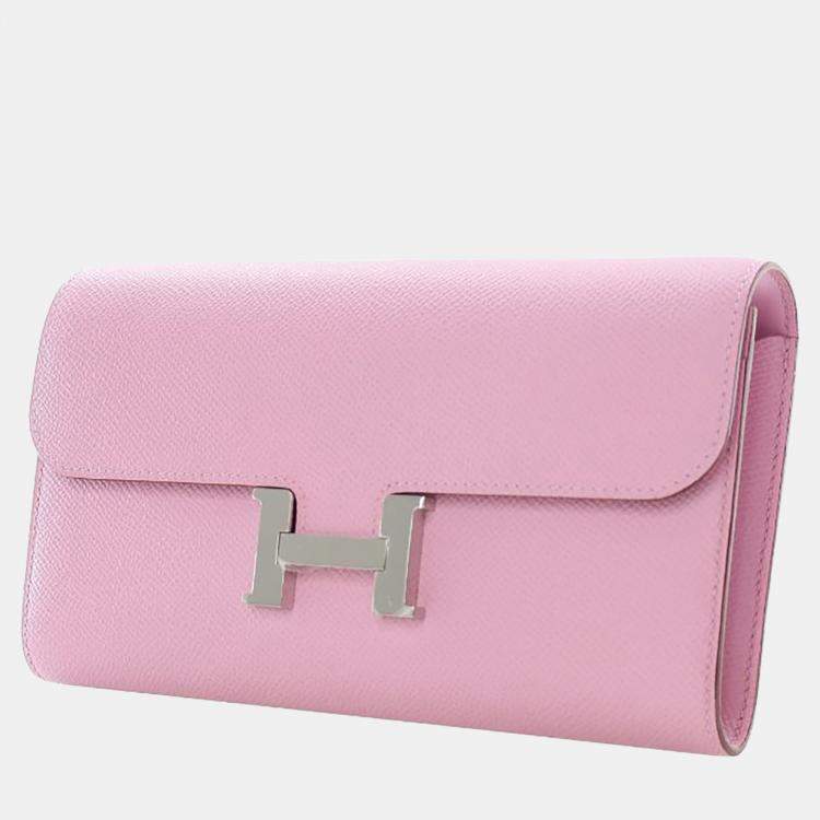 Pre Owned Hermes Mauve Sylvestre Epsom Constance To Go Wallet