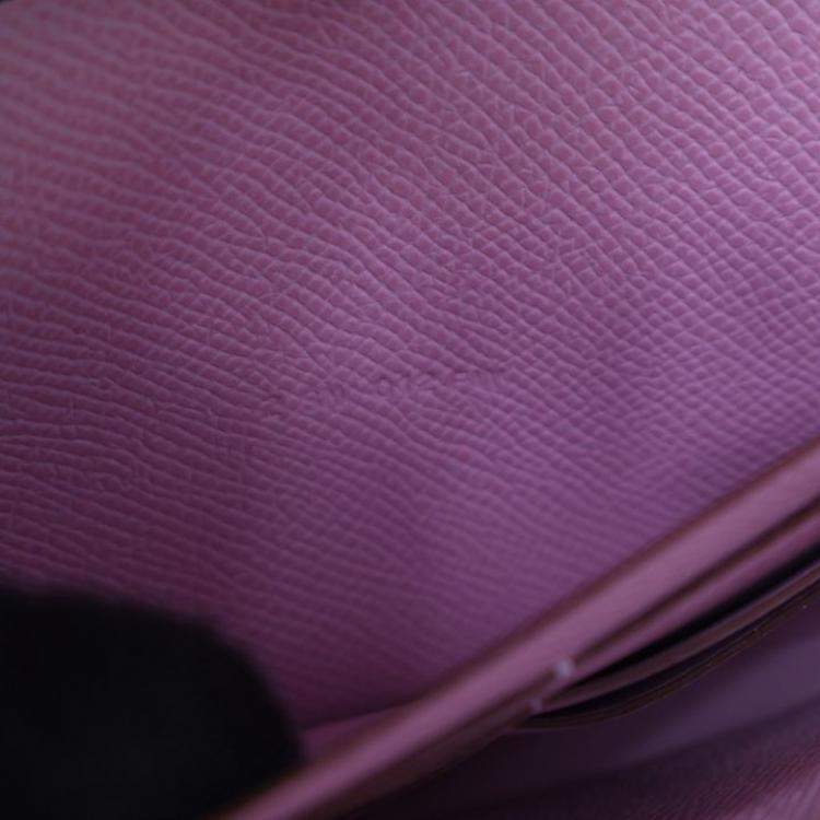 Pre Owned Hermes Mauve Sylvestre Epsom Constance To Go Wallet