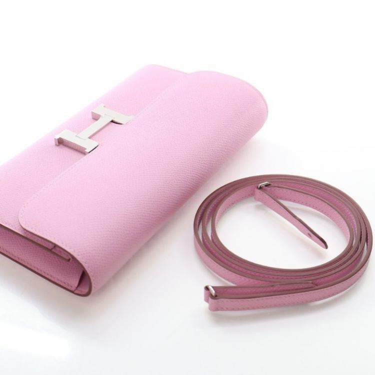 Pre Owned Hermes Mauve Sylvestre Epsom Constance To Go Wallet