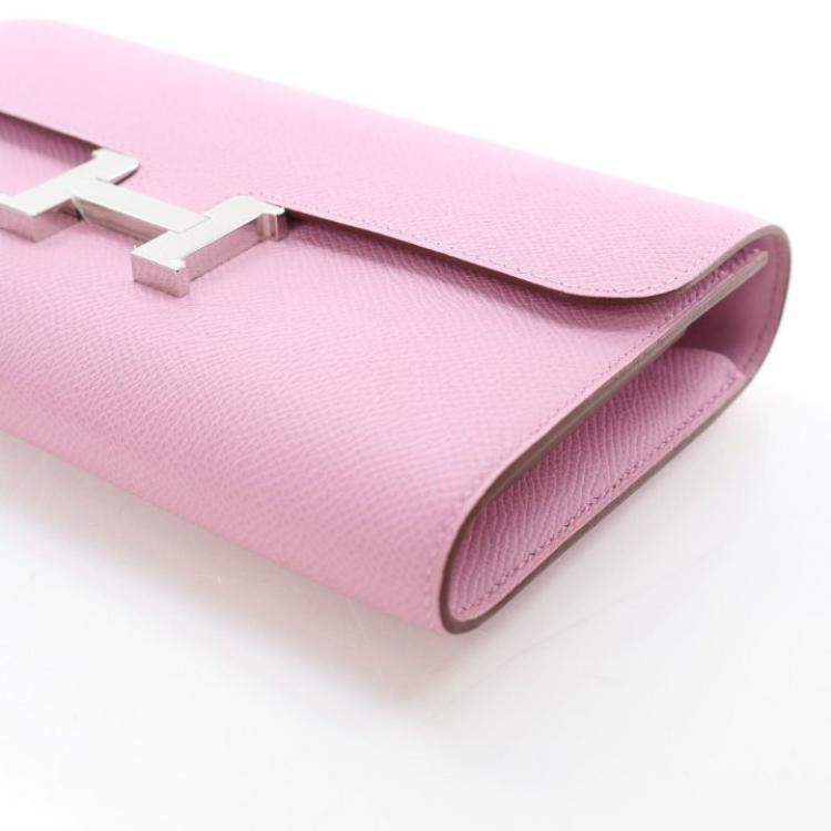 Pre Owned Hermes Mauve Sylvestre Epsom Constance To Go Wallet