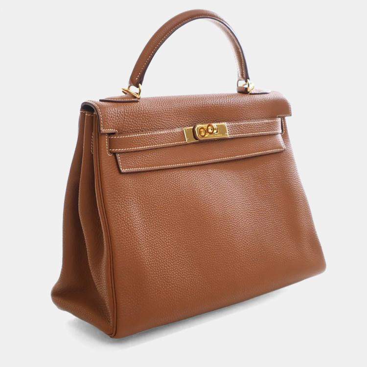 Pre Owned Hermes Vintage Gold Togo Kelly 32
