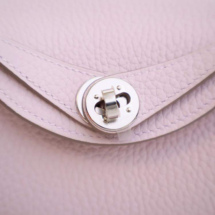 Pre Owned Hermes Mauve Pale Clemence Mini Verso Lindy 20