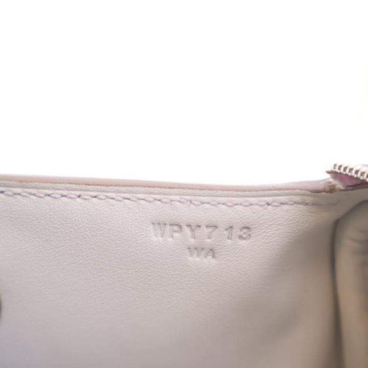 Pre Owned Hermes Mauve Pale Clemence Mini Verso Lindy 20
