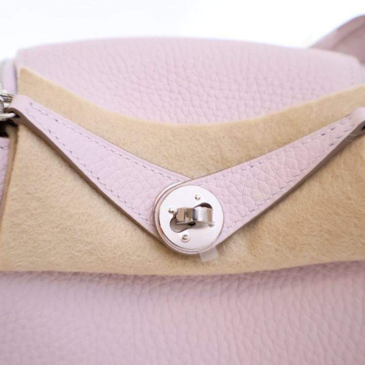 Pre Owned Hermes Mauve Pale Clemence Mini Verso Lindy 20