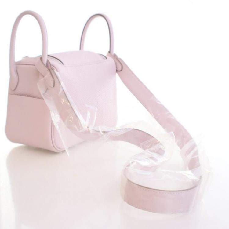 Pre Owned Hermes Mauve Pale Clemence Mini Verso Lindy 20