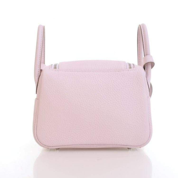 Pre Owned Hermes Mauve Pale Clemence Mini Verso Lindy 20