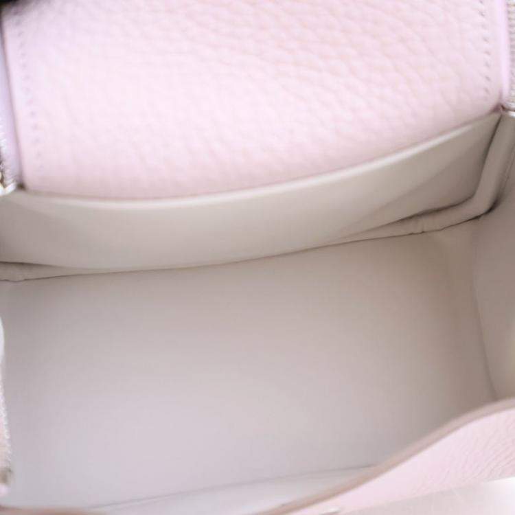 Pre Owned Hermes Mauve Pale Clemence Mini Verso Lindy 20
