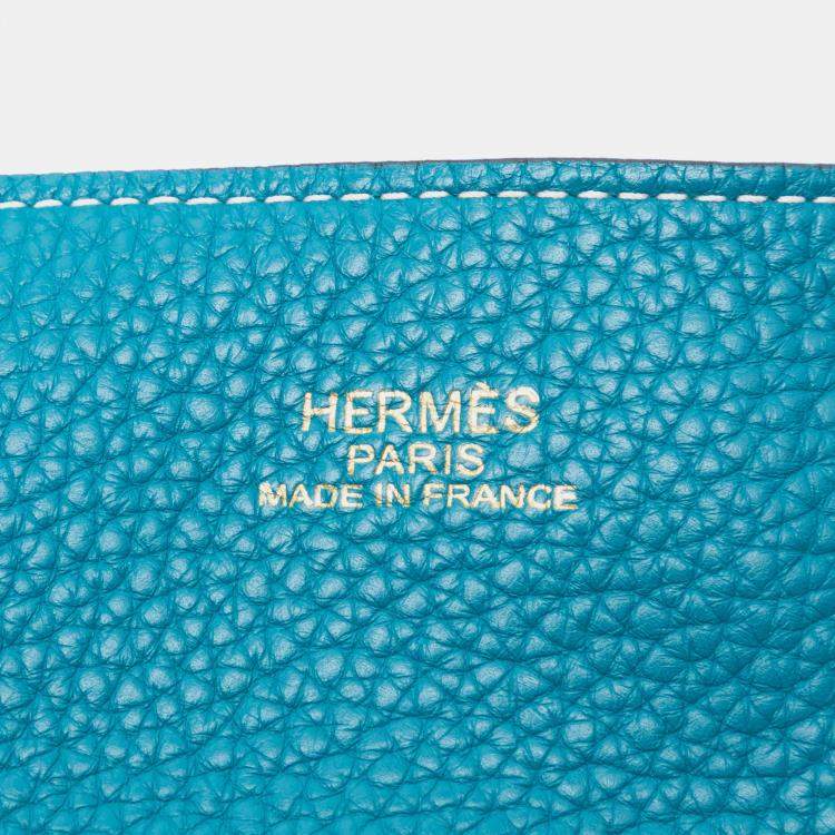 Pre Owned Hermes Blue Izmir and Blue Saphir Clemence Double Sens 36