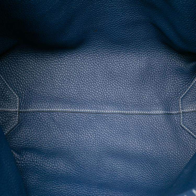 Pre Owned Hermes Blue Izmir and Blue Saphir Clemence Double Sens 36