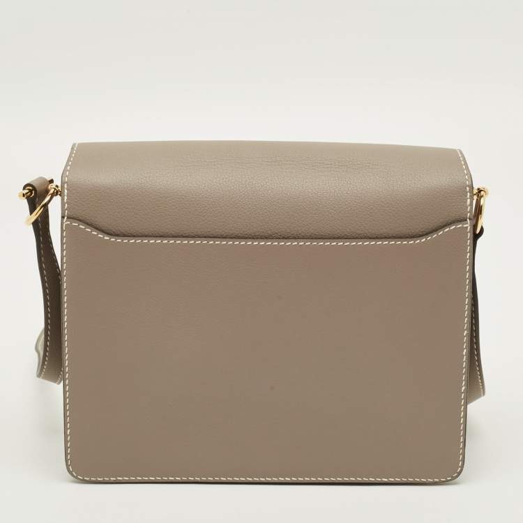 Pre Owned Hermes Roulis 23 Etoupe Evercolor Leather Shoulder Bag