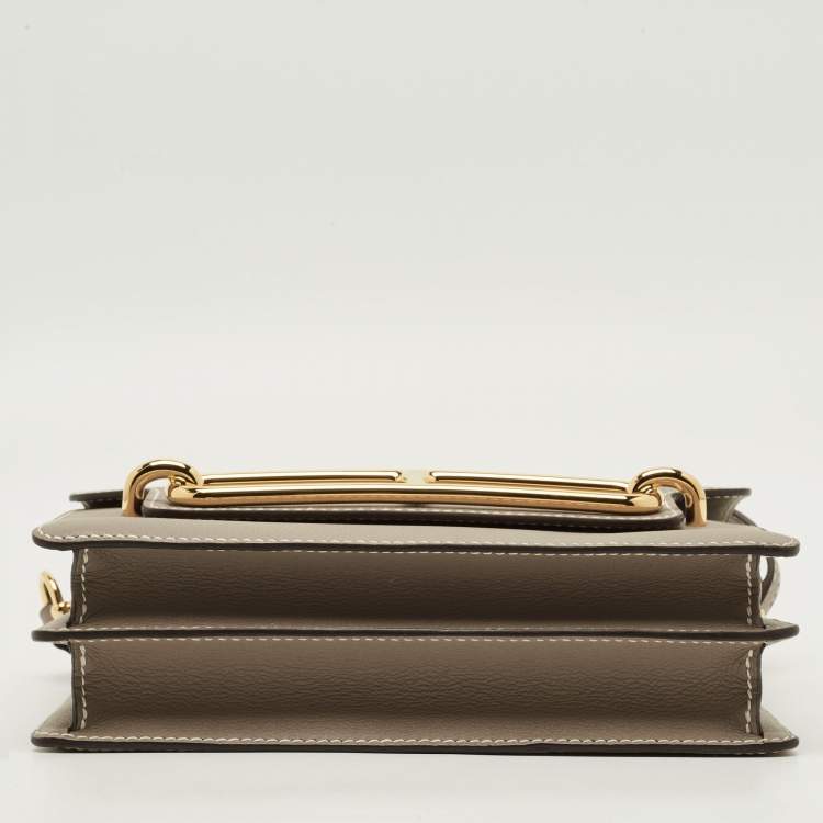 Pre Owned Hermes Roulis 23 Etoupe Evercolor Leather Shoulder Bag