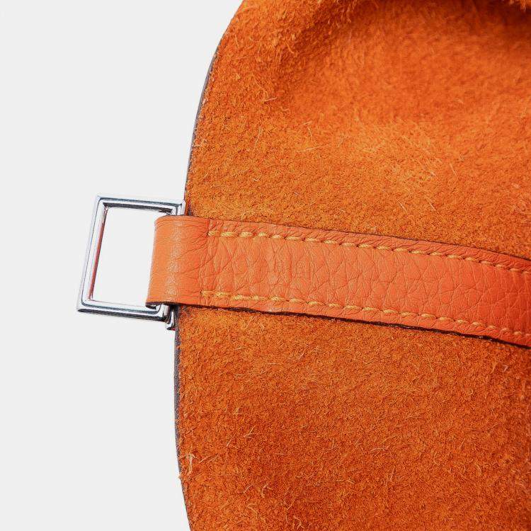 Pre Owned Hermes Orange Clemence Picotin Lock 18