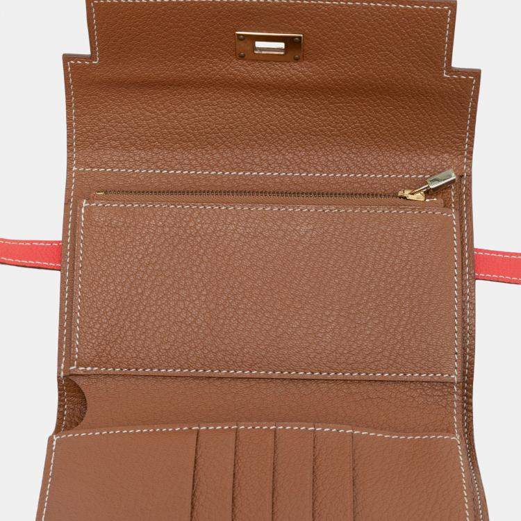 مملوكة مسبقًا Hermes Rose Jaipur Epsom Kelly Depliant Wallet