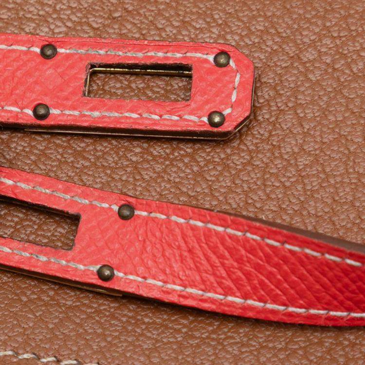 مملوكة مسبقًا Hermes Rose Jaipur Epsom Kelly Depliant Wallet