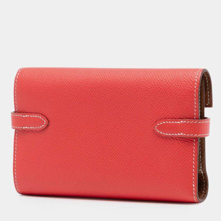 مملوكة مسبقًا Hermes Rose Jaipur Epsom Kelly Depliant Wallet