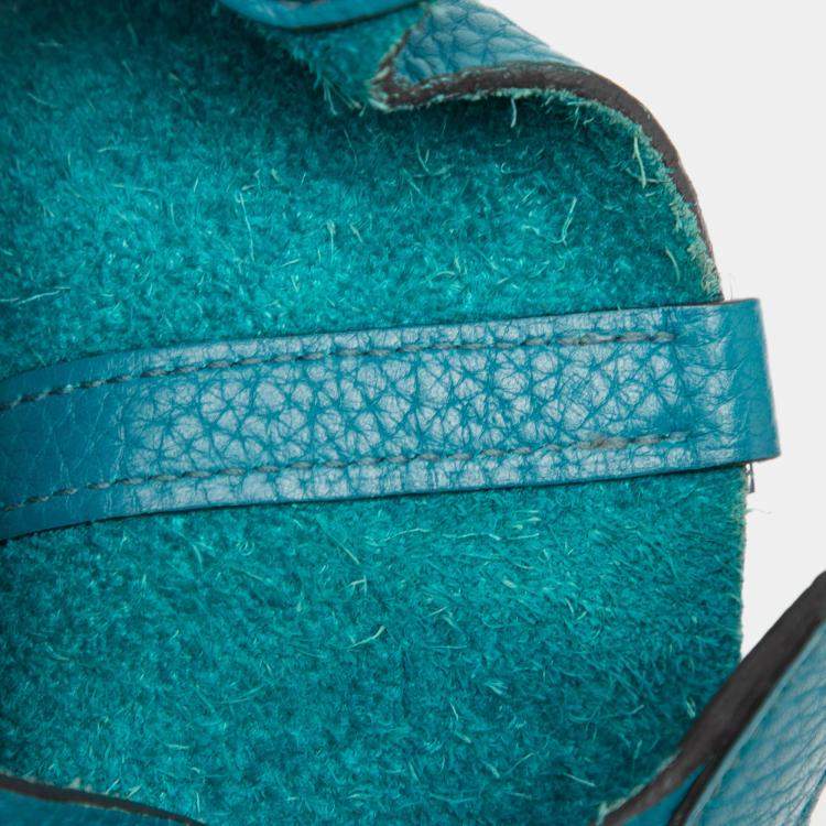 Pre Owned Hermes Blue Paon Clemence Picotin Lock 18