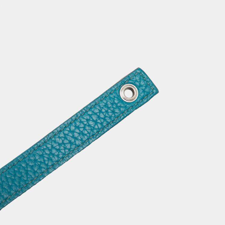 Pre Owned Hermes Blue Paon Clemence Picotin Lock 18