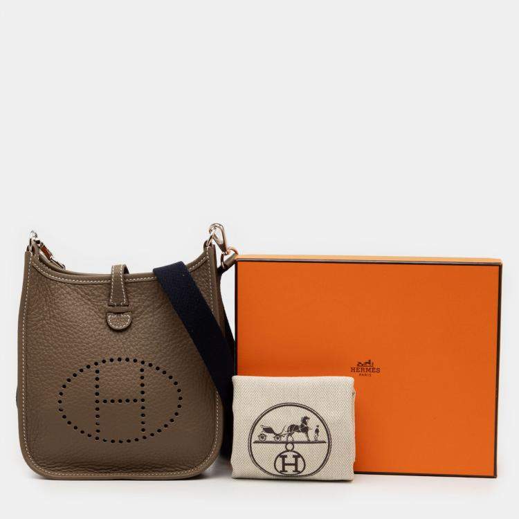 Pre Owned Hermes Etoupe Clemence Evelyne TPM