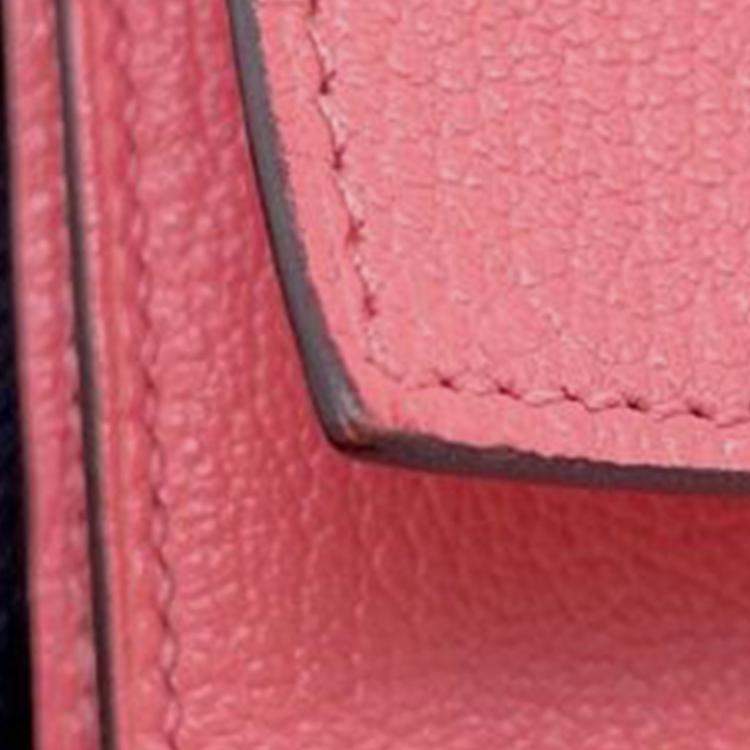 مملوكة مسبقًا Hermes Rose Azalee Chevre Mysore Clic 16 Wallet On Strap