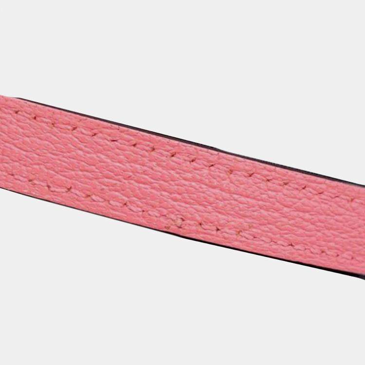 مملوكة مسبقًا Hermes Rose Azalee Chevre Mysore Clic 16 Wallet On Strap