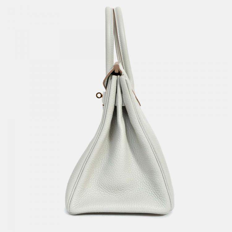 Pre Owned Hermes 2019 Gris Perle Clemence Leather Birkin 30